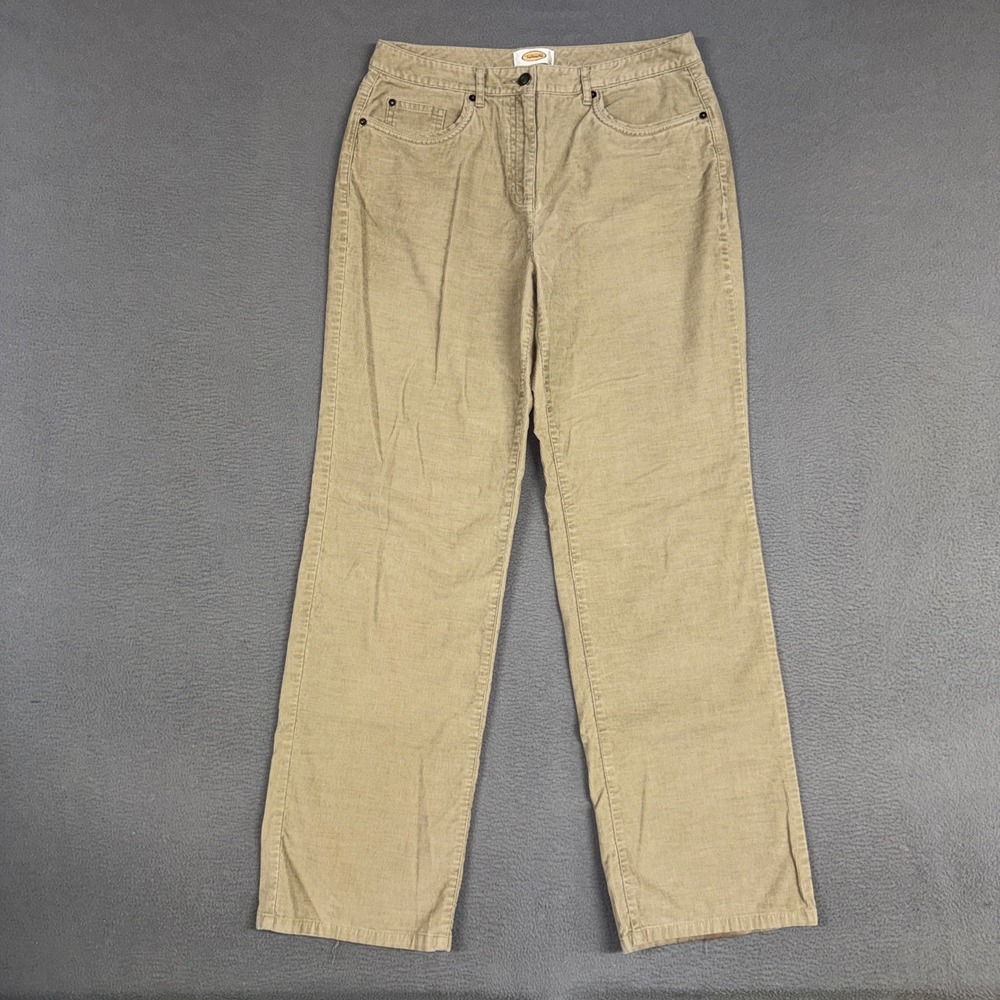 Talbots Pants Womens 10 Brown Straight Leg Stretch Corduroy Cotton Blend Casual